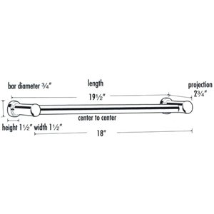 A8720-18 PB/NL - Infinity - 18" Towel Bar - Unlacquered Brass