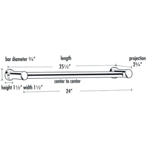 A8720-24 PB/NL - Infinity - 24" Towel Bar - Unlacquered Brass