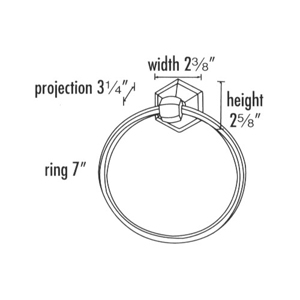 A7740 PB/NL - Nicole - Towel Ring - Unlacquered Brass