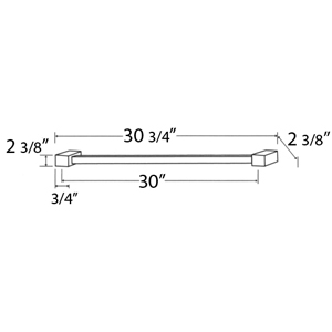 A7120-30 - Spa Collection II - 30" Towel Bar - Unlacquered Brass
