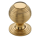 MT0974-032 ULB - 1-5/8" Reeded Cabinet Knob - Unlacquered Brass