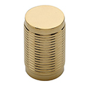 MT3840-020 ULB - 1-1/4" Reeded Stick Knob - Unlacquered Brass