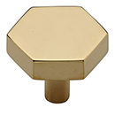 MT4334-036 ULB - Hex - 1-3/8" Brighton Cabinet Knob - Unlacquered Brass