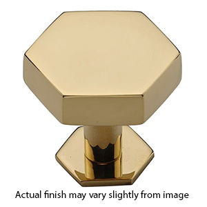 MT4335-043 ULB - Hex - 1.75" Cabinet Knob w/ Backplate - Unlacquered Brass