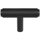 MT4404-045 BLK - 1-1/4" Straight Reeded Knob - Flat Black