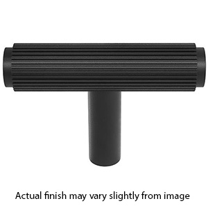 MT4404-045 BLK - 1-1/4" Straight Reeded Knob - Flat Black