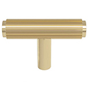 MT4404-045 ULB - 1-1/4" Straight Reeded Knob - Unlacquered Brass