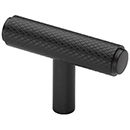 MT4415-045 BLK - 1-9/16" Basel Knurled T-Pull - Flat Black