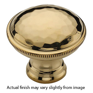 MT4545-032 ULB - 1-1/4" Hammered Cabinet Knob - Unlacquered Brass