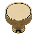 MT4648-032 ULB - 1.25" Knurled Blackburn Cabinet Knob - Unlacquered Brass