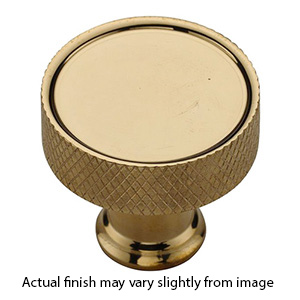 MT4648-032 ULB - 1.25" Knurled Blackburn Cabinet Knob - Unlacquered Brass
