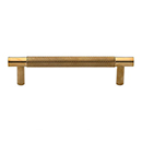 MT4461-102 ULB - 4"cc Bern Partial Knurled Cabinet Pull - Unlacquered Brass
