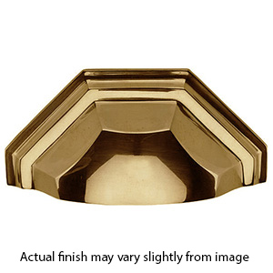 MT2768-089 ULB - Hex- 4" Cup Pull - Unlacquered Brass