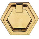MT6347-051 ULB - Hex - 2-3/8" Open Drop Pull w/ Backplate - Unlacquered Brass