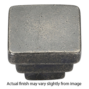 3672.114 WM - Square Step 1.25" Cabinet Knob - White Medium