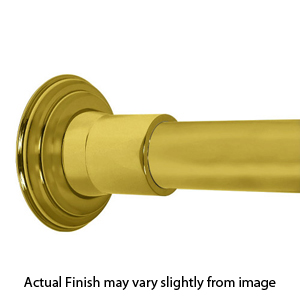36" Shower Rod - Decorative - Polished Brass