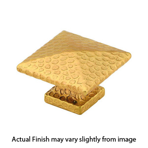 86038 - Arts & Crafts - 1" Square Dimpled Knob - Satin Brass