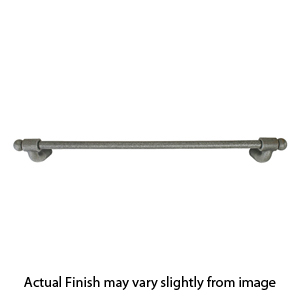 25024 - Wrought Steel - 12" Towel Bar - Rosette # 3 - Satin Steel