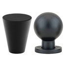 Contemporary Brass Knobs - Flat Black