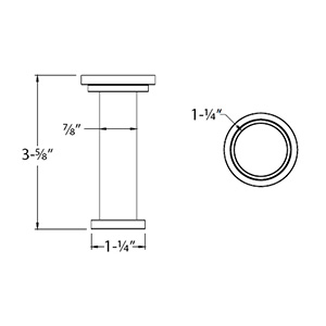 2285 - Modern Tubular - Single Robe Hook - Satin Brass