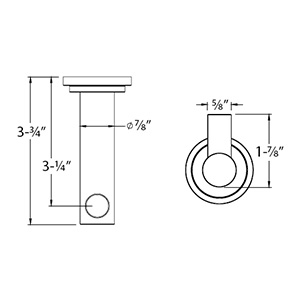 2286 - Modern Tubular - Single Hook - Polished Nickel