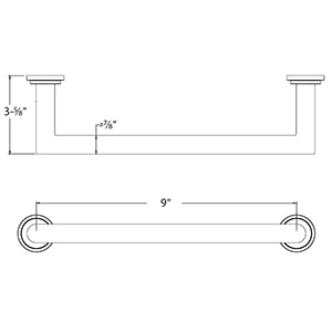28105 - Modern Tubular - 9" Towel Bar - French Antique