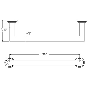 28109 - Modern Tubular - 30" Towel Bar - Flat Black