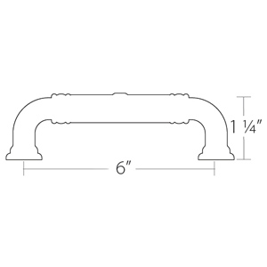 86286 - Ribbon & Reed - 6" Estate Pull - Pewter