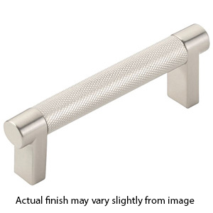 3.5" cc Select Knurled Cabinet Rectangular Pull - Satin Nickel