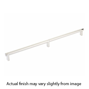 20" cc Select Knurled Cabinet Rectangular Pull - Polished Nickel