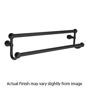 26031 - Traditional Brass - 18" Double Towel Bar - Rectangular Rosette - Flat Black