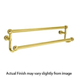 26032 - Traditional Brass - 24" Double Towel Bar - Rectangular Rosette - French Antique