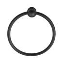 2601 - Traditional Brass - Towel Ring - Rectangular Rosette - Flat Black
