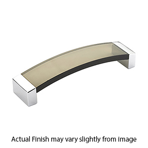 321-26-SM - Positano - 6 5/8" Arched Pull - Polished Chrome/Smoke